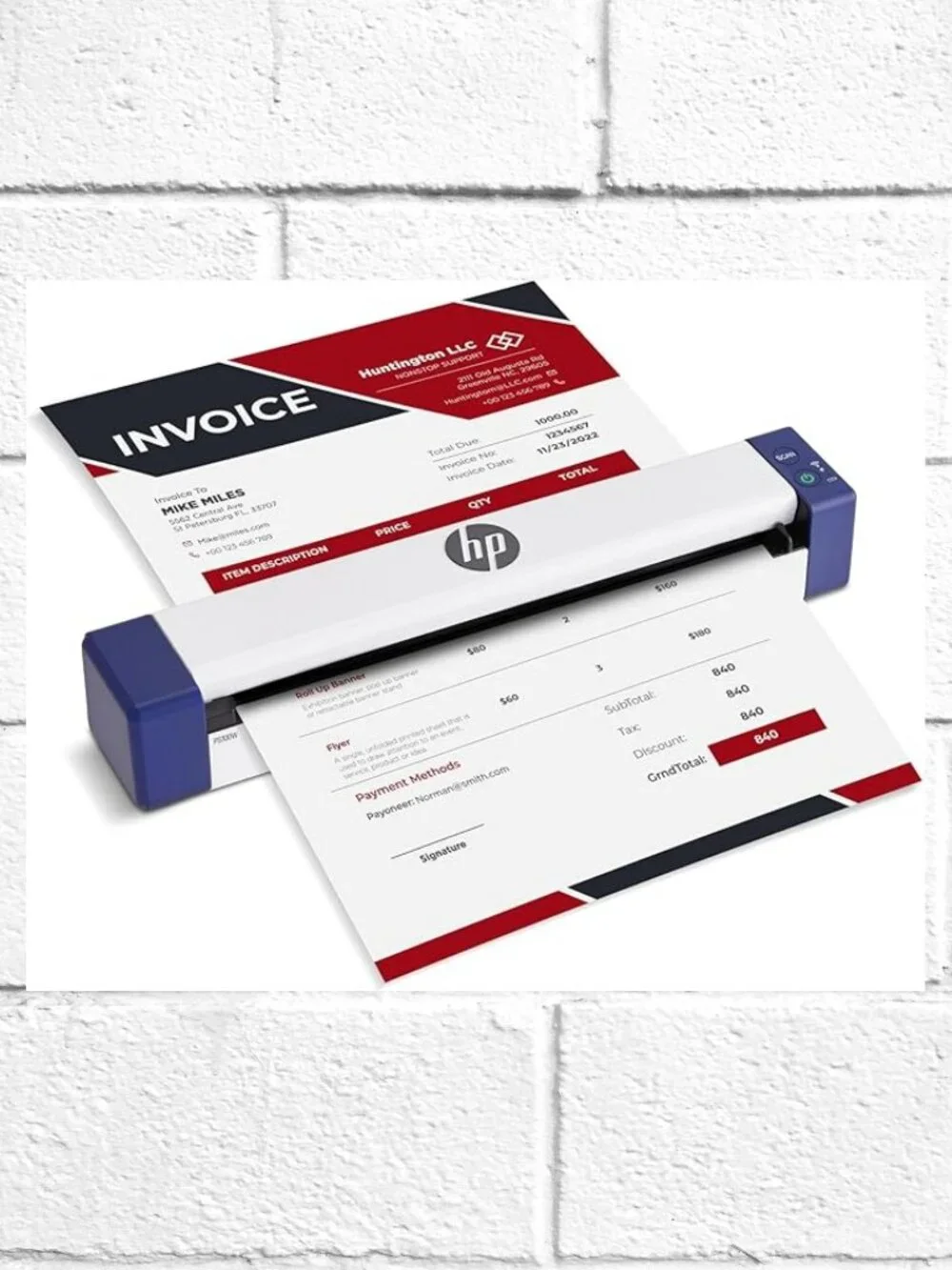 NWT! HP PS100W Compact Portable Wireless Mobile Document Scanner - 15ppm Speed